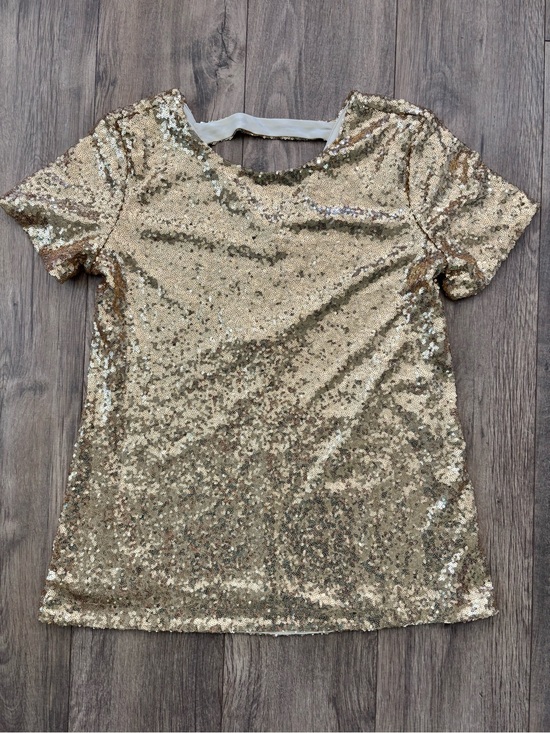 Vanilla Bay Tops - Vanilla Bay Gold Sequin Short Sleeve Top